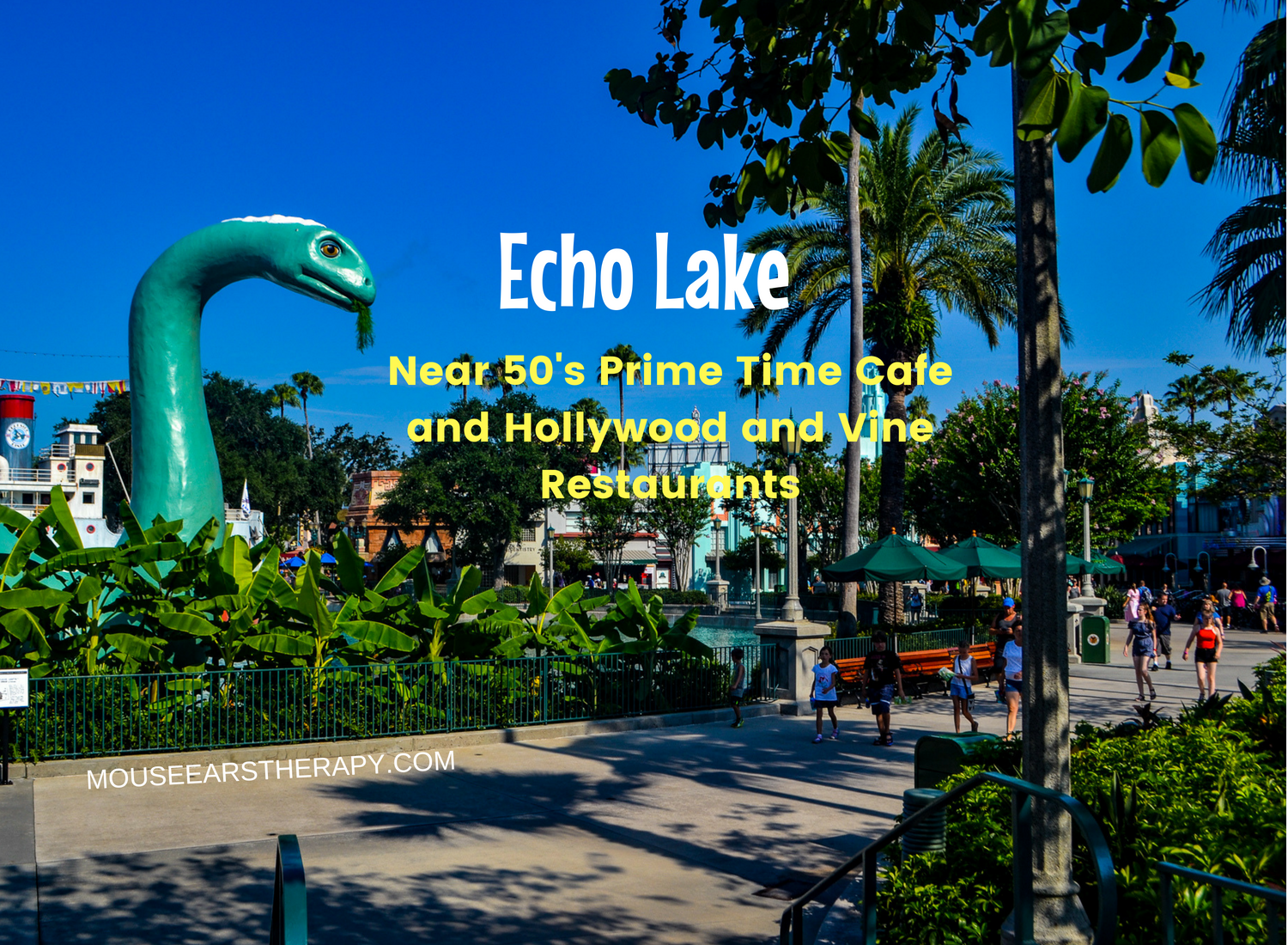 The  promenade near Echo Lake, a quiet area located in Disney's Hollywood Studios.