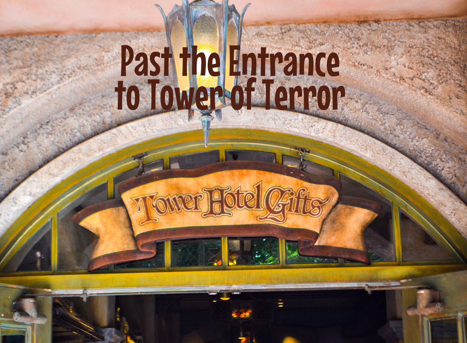 Entrance to Tower of Terror Gift Shop, a quiet area in Disney's Hollywood Studios. 