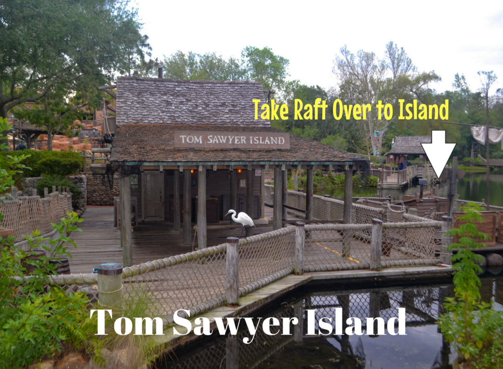 Entrance dock to Tom Sawyer Island, a sensory-friendly attraction in Disney's Magic Kingdom. 
