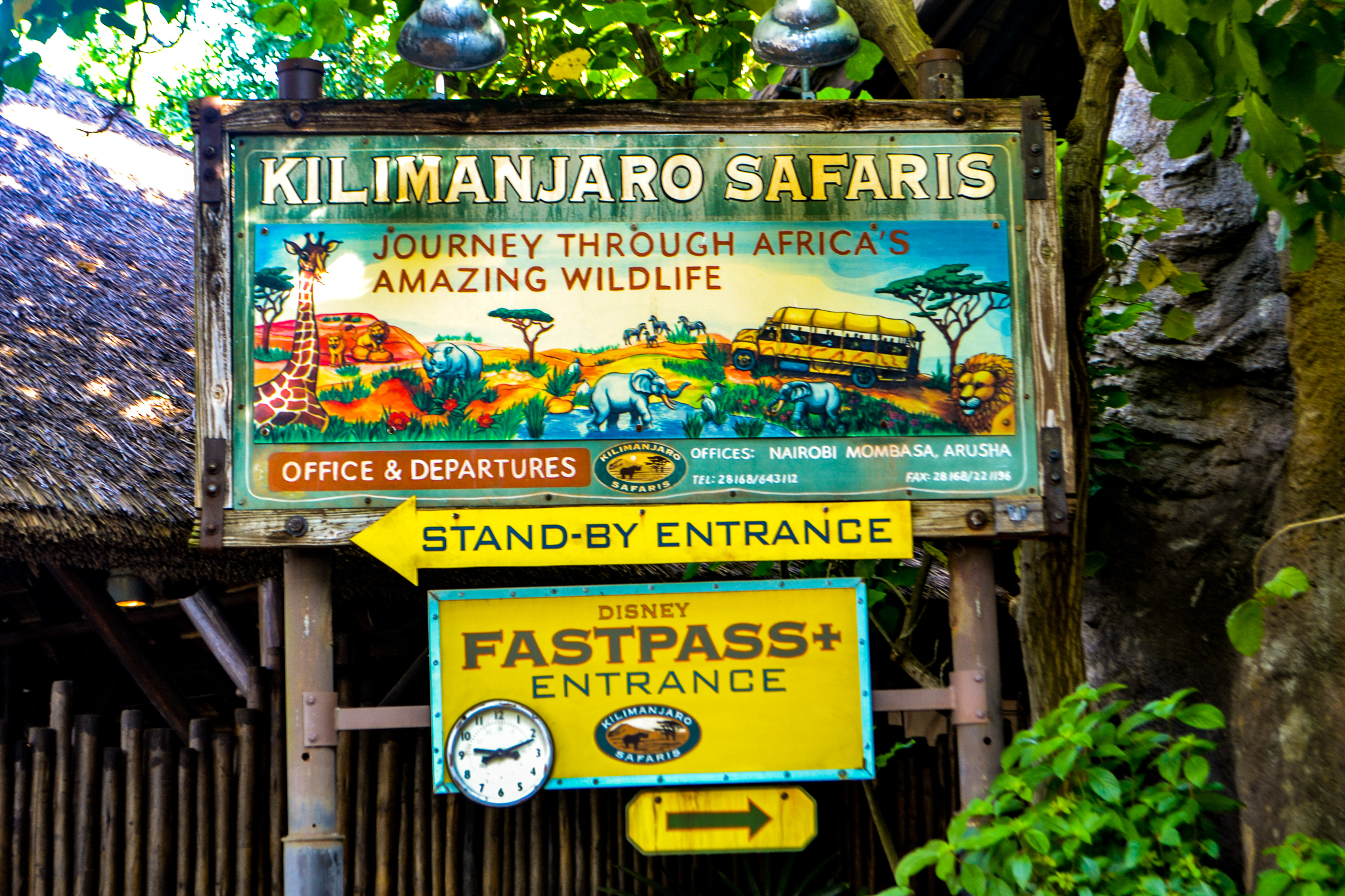 Entrance sign to Kilimanjaro Safaris ride in Disney's Animal Kingdom
