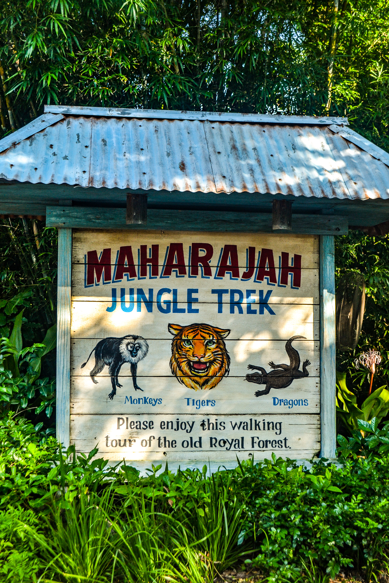 Entrance sign to Maharajah Jungle Trek in Animal Kingdom